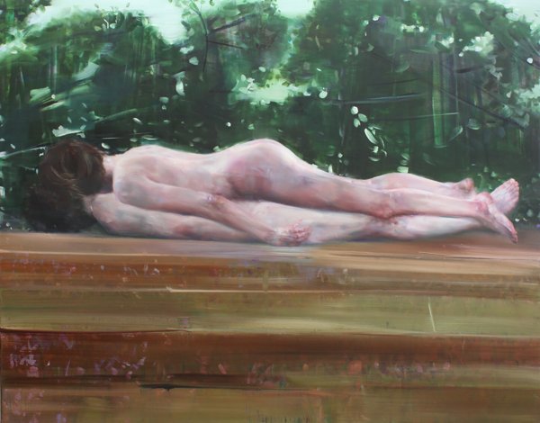 Self-portrait – Lavender, Öl auf Leinwand, Kwang-Sik Im